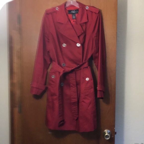 Midnight Velvet Jackets & Blazers - Midnight Velvet Classic Red Trench Coat